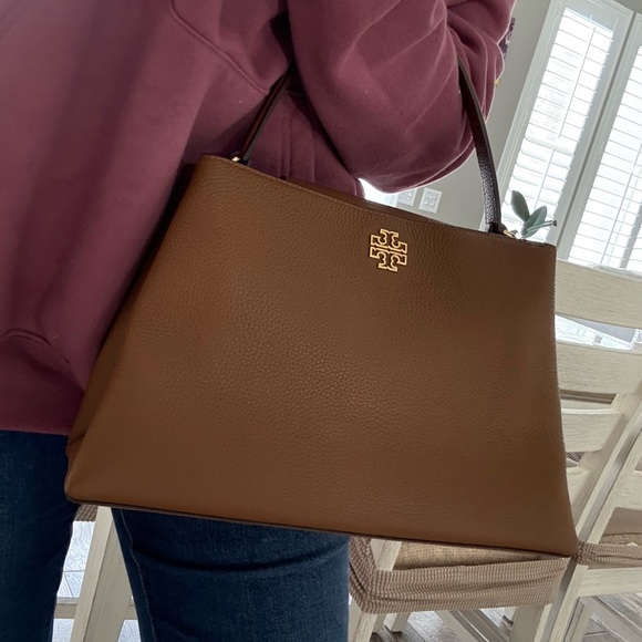 868+! New Tory Burch Britten in moose Leather Satchel and Britten cardholder - Picture 5 of 16